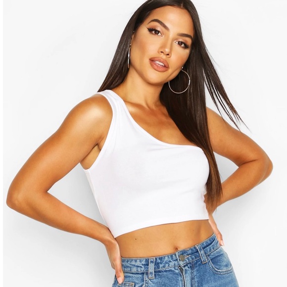 Boohoo Tops - NEW One Shoulder Crop Top